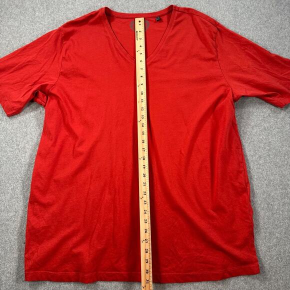 Ulla Popken V-Neck Short Sleeve Tee Shirt Women's 20/22 Red Cotton - Picture 5 of 9